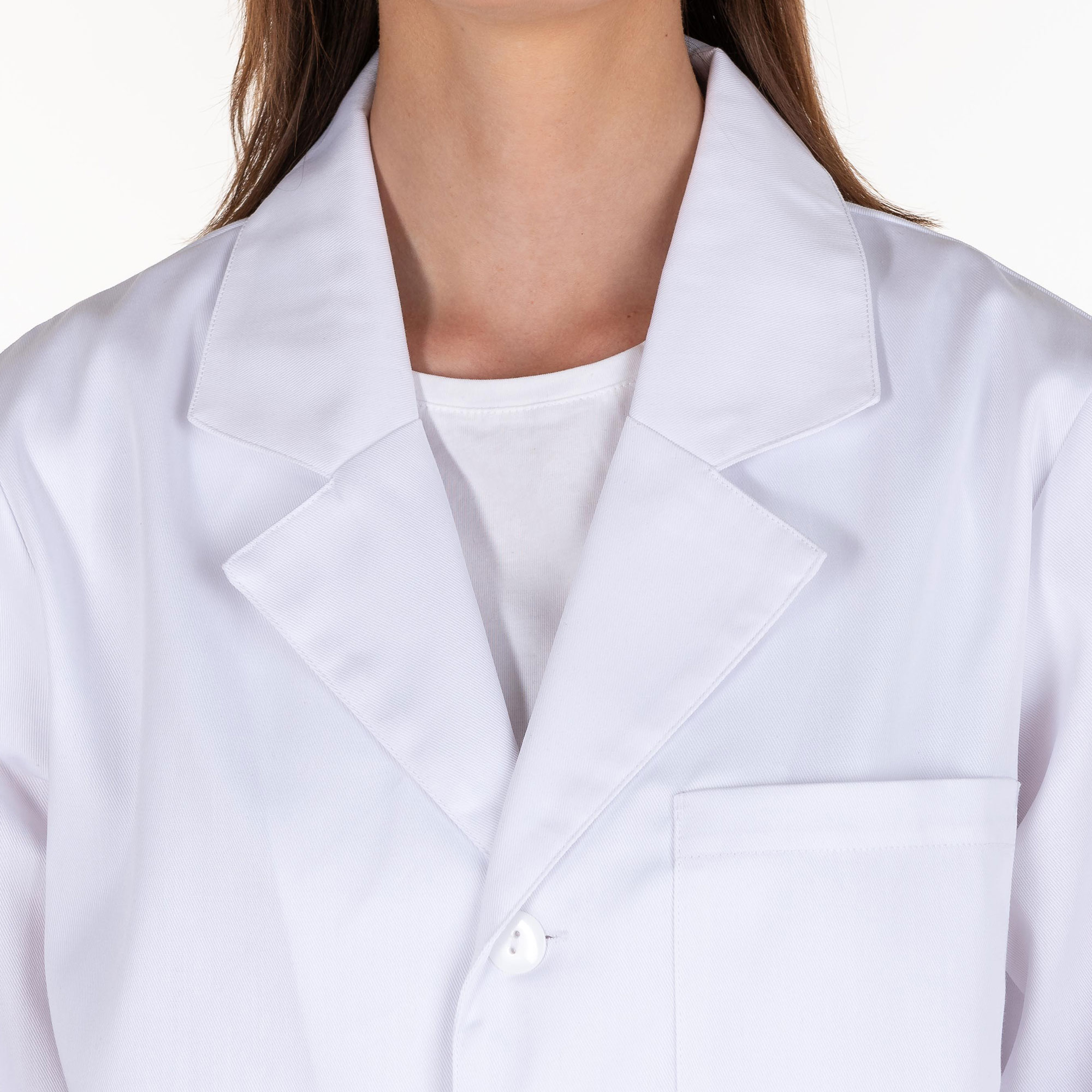 UNIBLANCH Tersus Unisex Short Lab Coat | Premium Medical Coat for Healthcare Professionals White Medical Coat with 3 Pockets for Doctors, Nurses, Scientists & Laboratory Professionals - Image 6