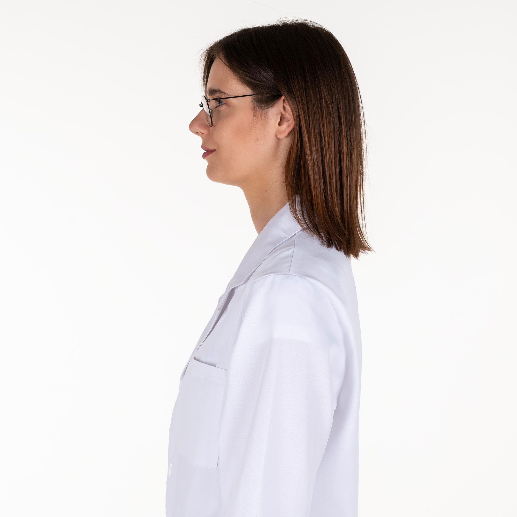 UNIBLANCH Tersus Unisex Short Lab Coat | Premium Medical Coat for Healthcare Professionals White Medical Coat with 3 Pockets for Doctors, Nurses, Scientists & Laboratory Professionals - Image 4