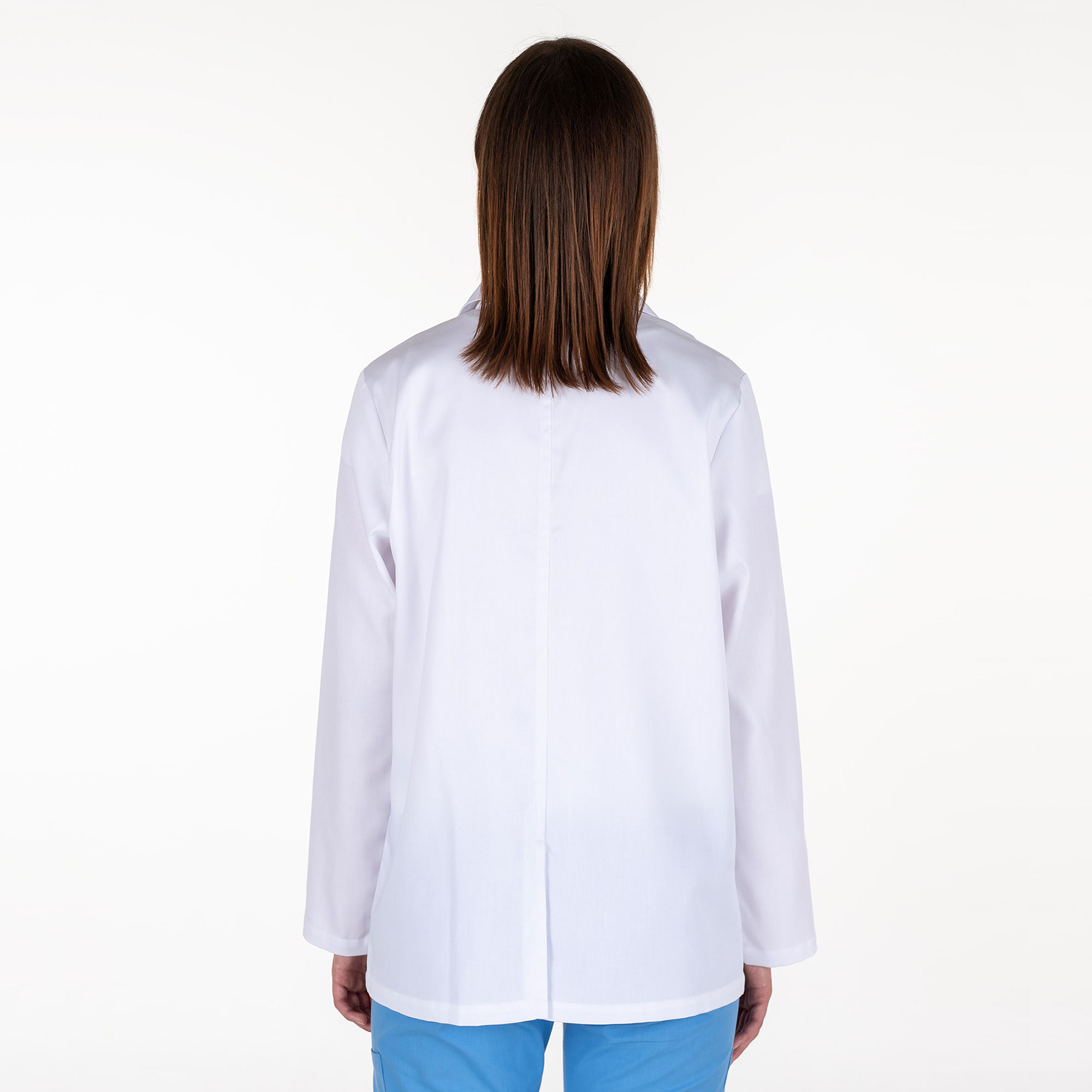 UNIBLANCH Tersus Unisex Short Lab Coat | Premium Medical Coat for Healthcare Professionals White Medical Coat with 3 Pockets for Doctors, Nurses, Scientists & Laboratory Professionals - Image 3