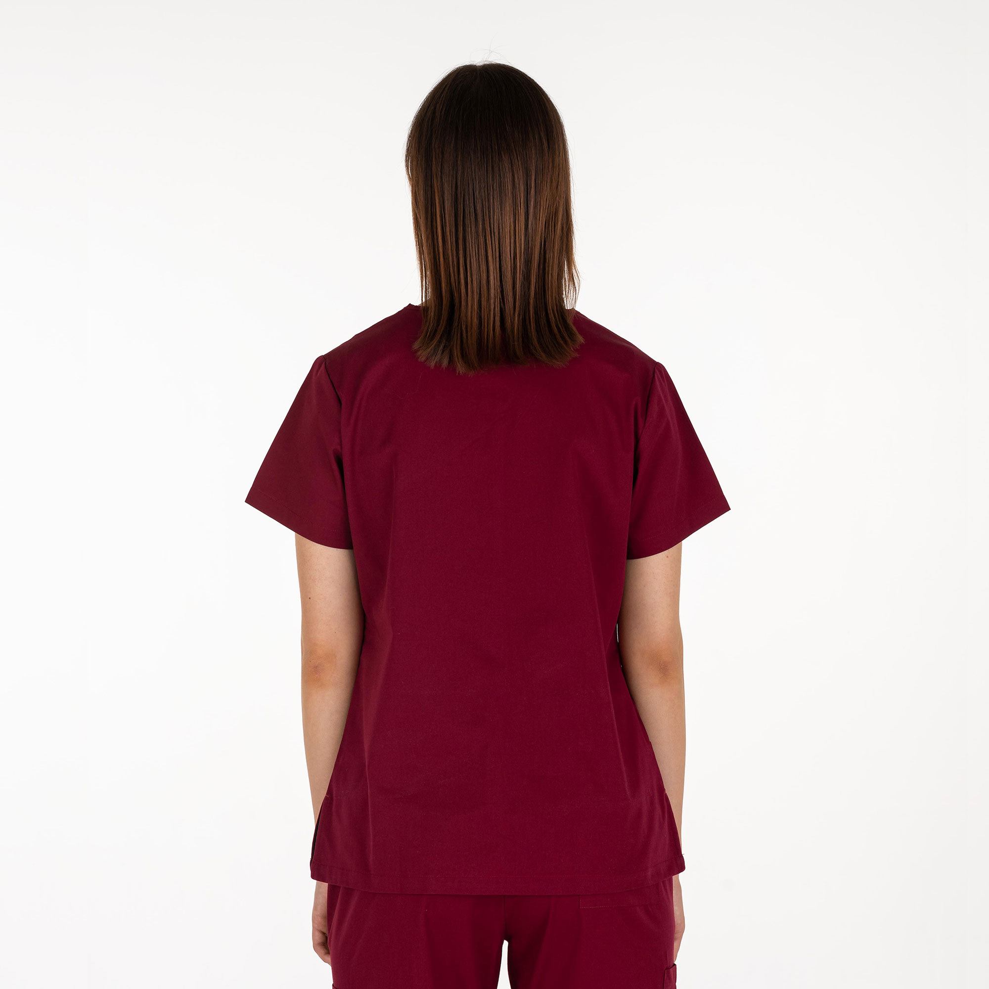 UNIBLANCH Ortus Women’s Scrub Tunic | 3-Pocket Mock Wrap Top with Y-Neckline | Long Line Nursing Tunic | 52% Cotton 45% Poly 3% Spandex - Image 5